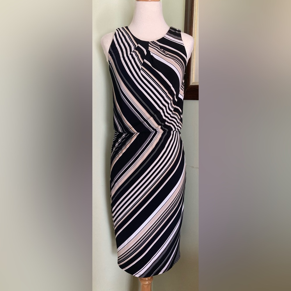 White House Black Market Sleeveless Striped Midi Dress size 0  2 XS